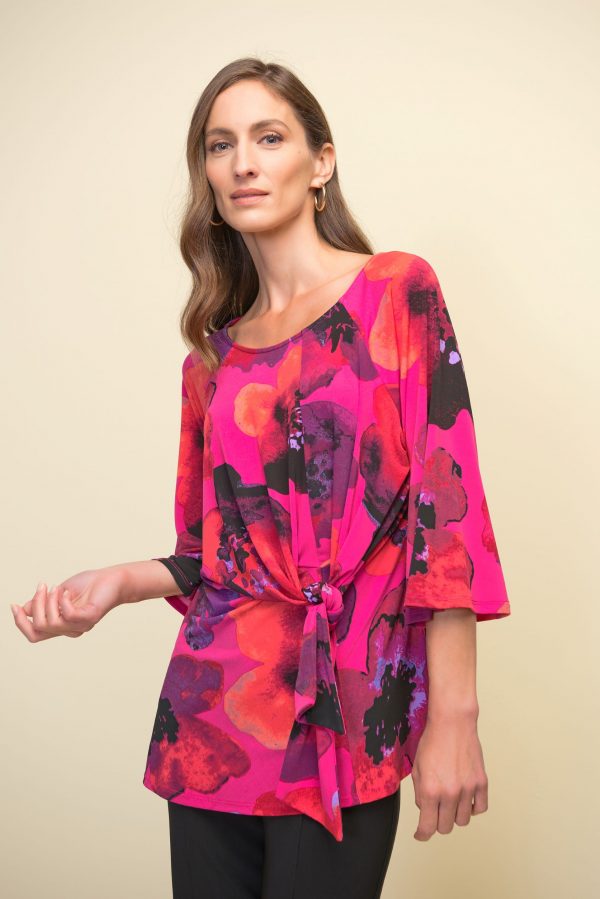 Joseph Ribkoff pink floral tunic