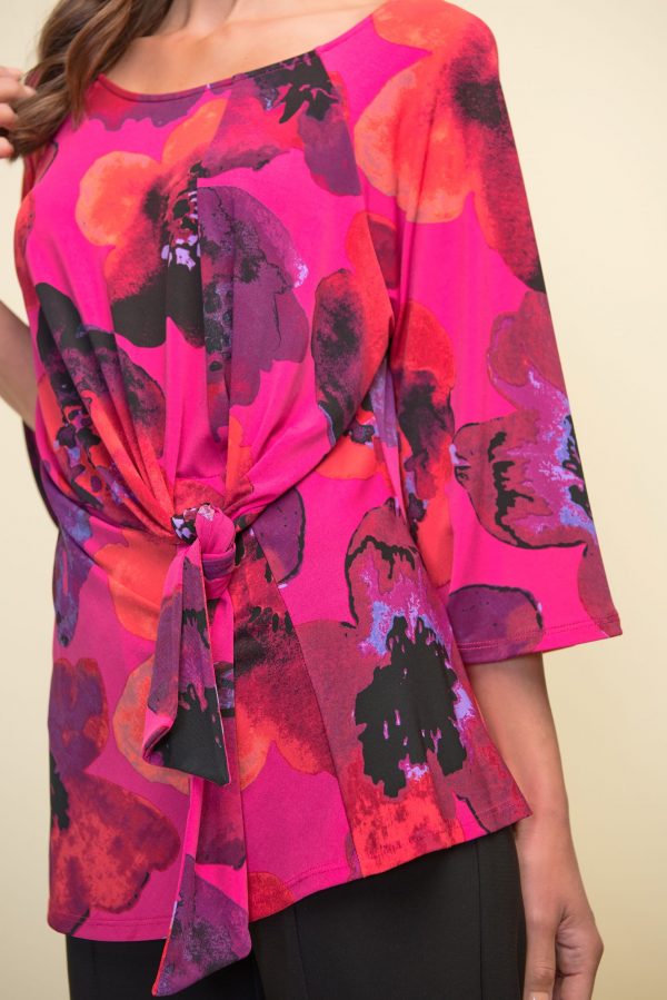 Joseph Ribkoff pink floral tunic - Image 3