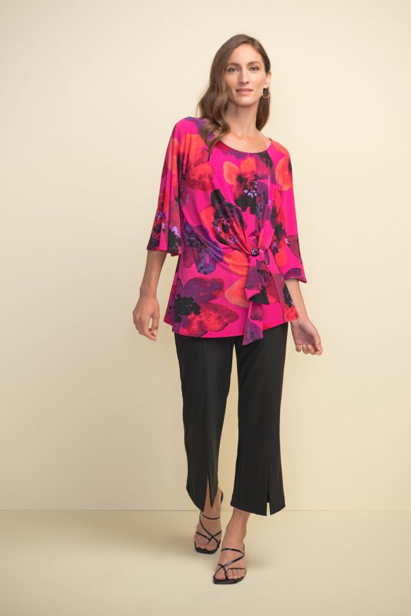 Joseph Ribkoff pink floral tunic - Image 4