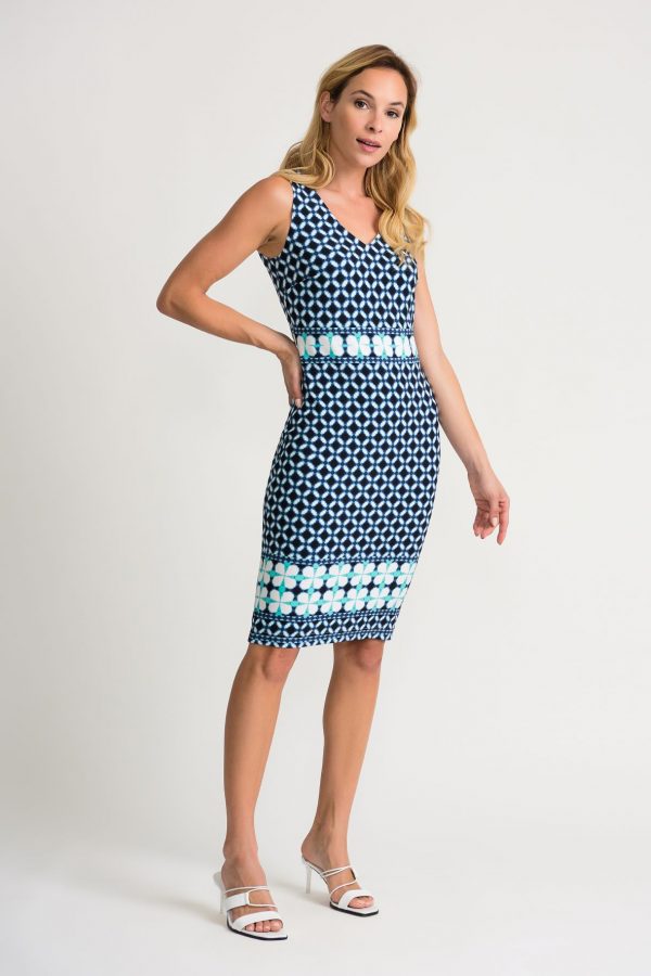 Joseph Ribkoff Blue Print Dress