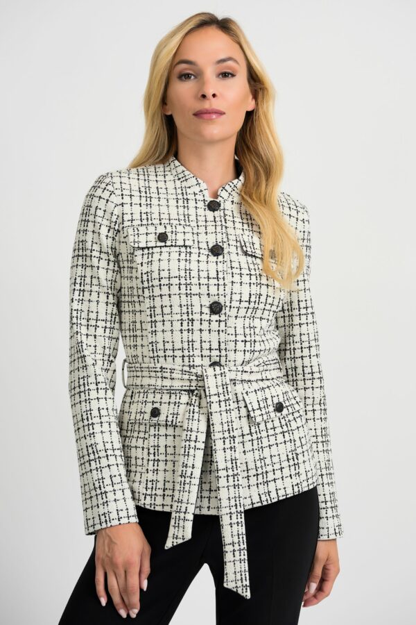 Joseph Ribkoff White/Black Jacket 201388 - Image 2