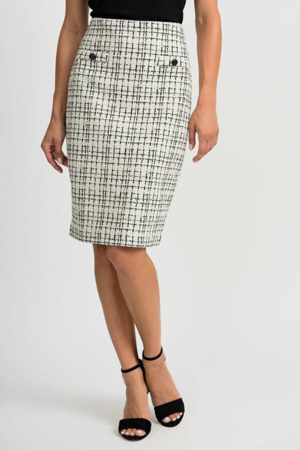 Joseph Ribkoff White/Black Skirt 201526 - Image 2