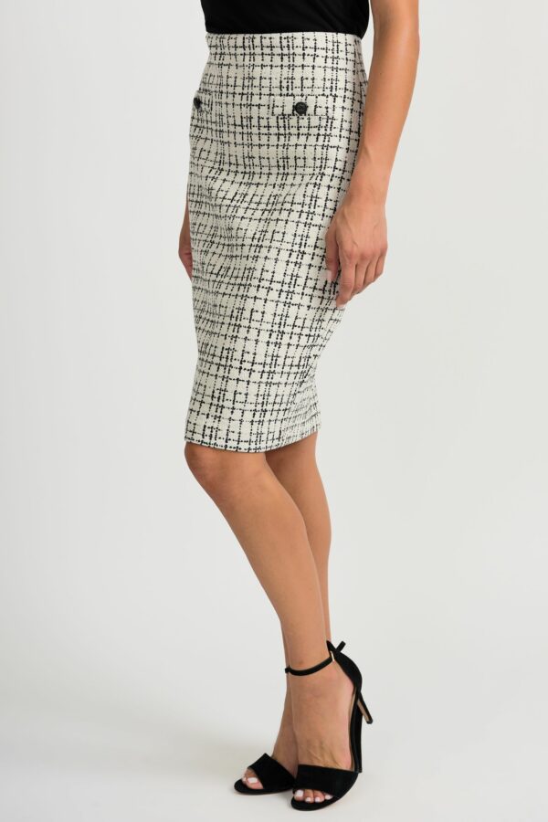 Joseph Ribkoff White/Black Skirt 201526 - Image 3